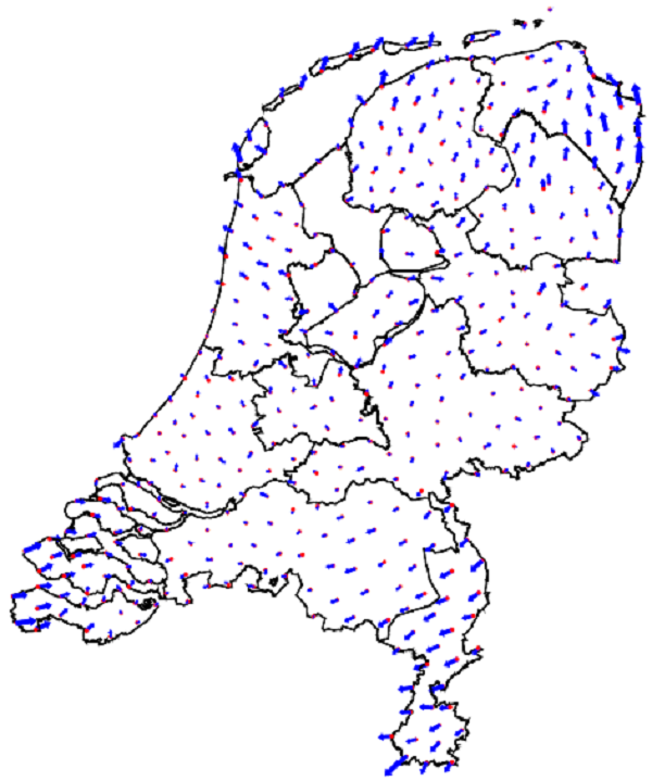 Beweging van Nederland, bron Kadaster
